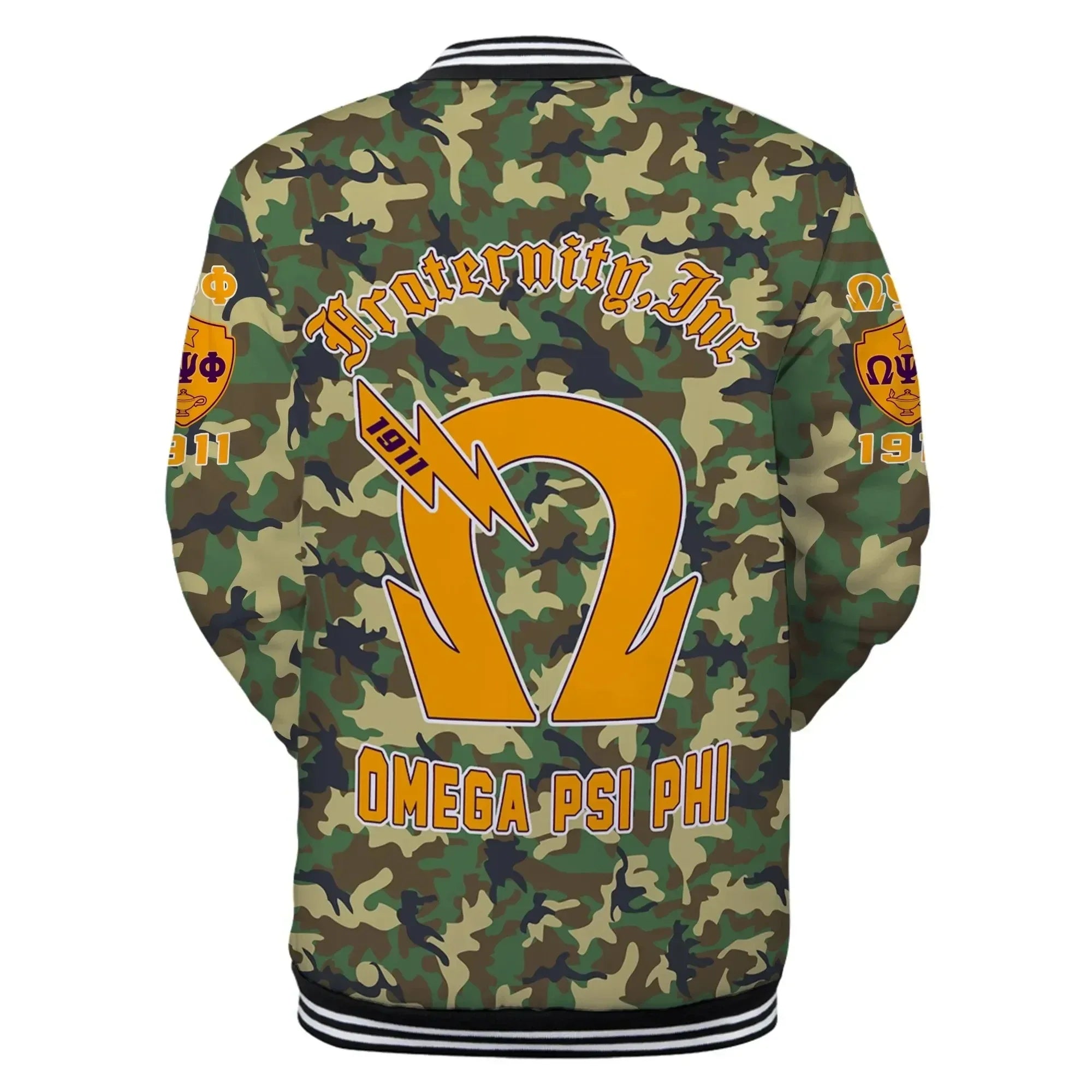AfricaZone Jacket - Omega Psi Phi Military Thunder Baseball Jacket J5 | Africazone.store