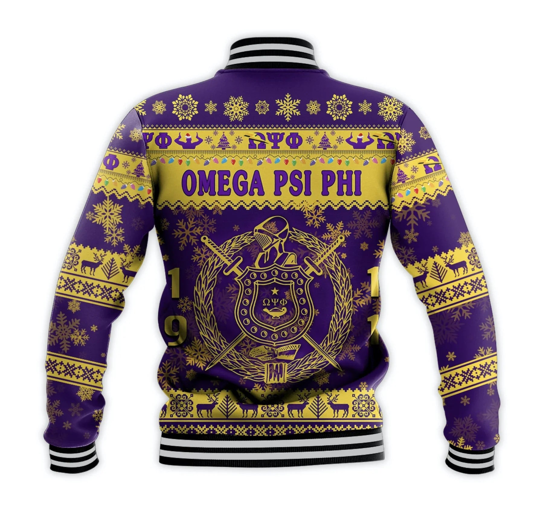 AfricaZone Jacket - Omega Psi Phi Fraternity Christmas Simple Vibes Baseball Jacket J5