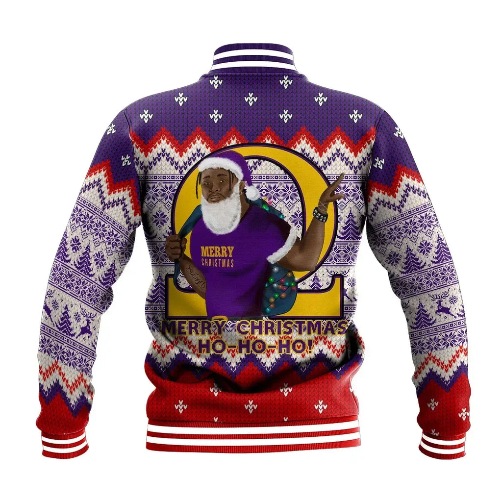 AfricaZone Jacket - Christmas Omega Psi Phi Man Baseball Jacket J5 | Africazone.store9 | Africazone.store