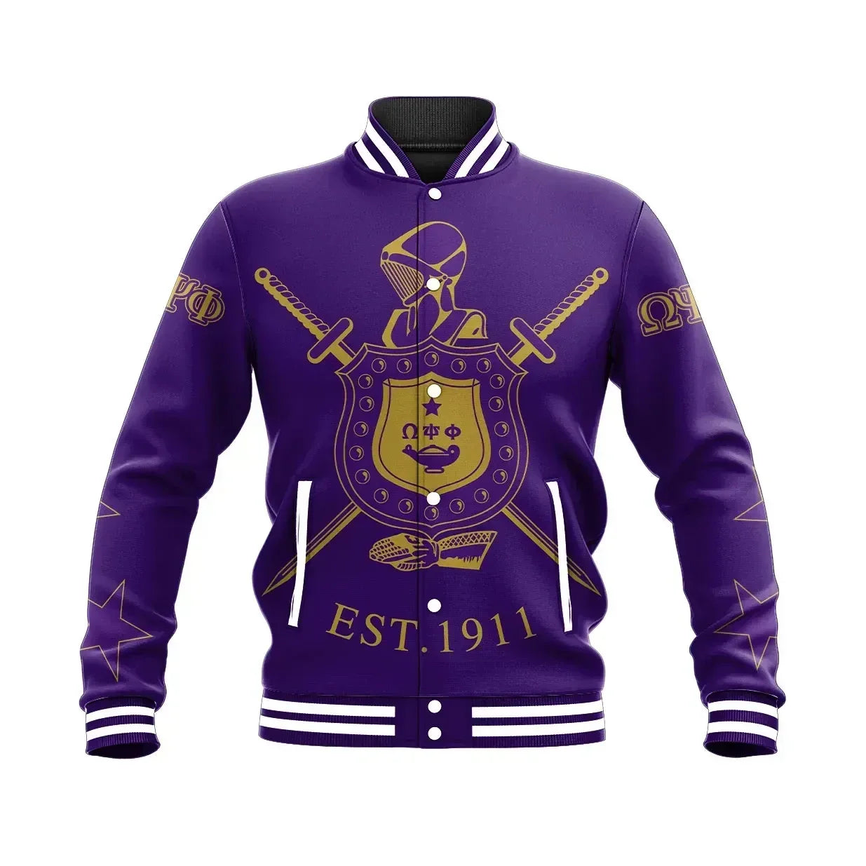AfricaZone Jacket - Omega Psi Phi Fraternity Baseball Jacket J5 | Africazone.store9 | Africazone.store