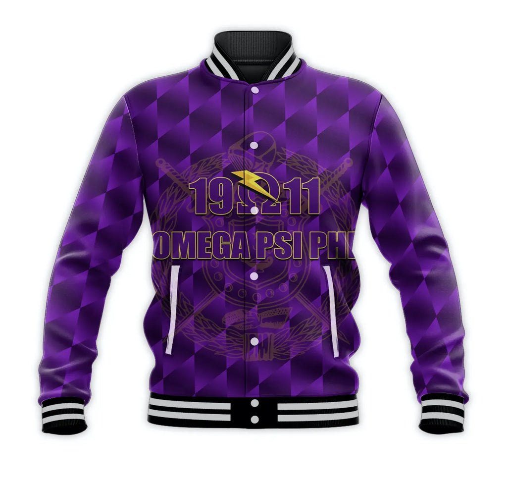 AfricaZone Jacket - Omega Psi Phi Fraternity 1911 Still Omega Baseball Jacket J5