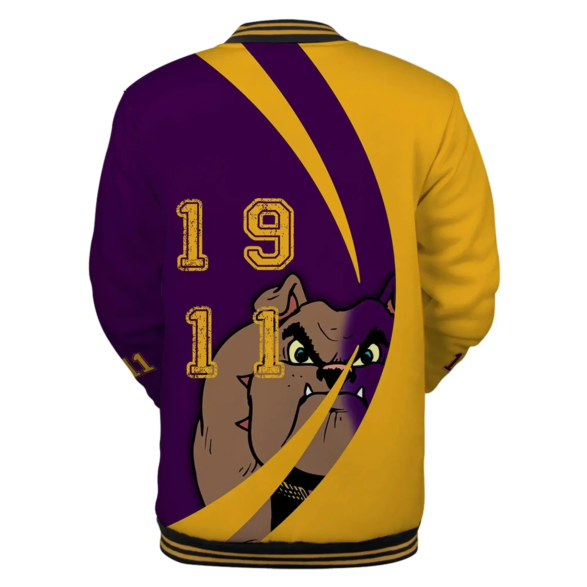 AfricaZone Jacket - Omega Psi Phi Bulldog Circle Baseball Jacket J5 | Africazone.store