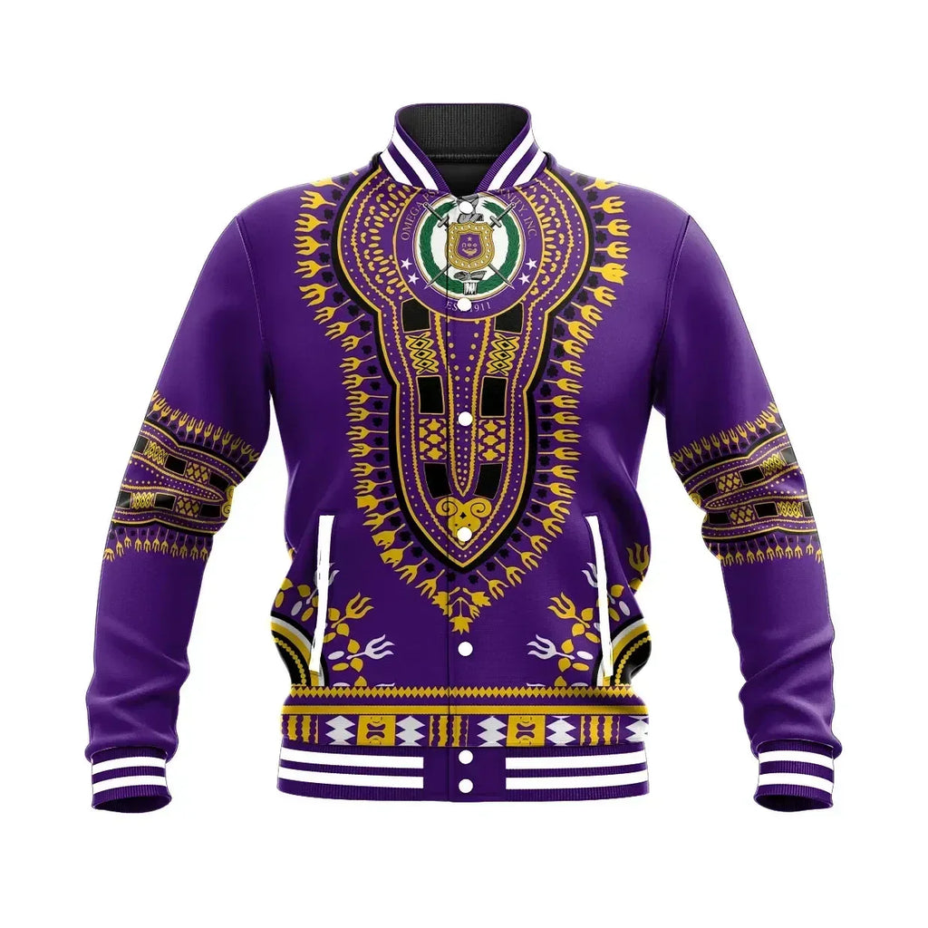 AfricaZone Jacket - Omega Psi Phi Dashiki Baseball Jacket J5 | Africazone.store9 | Africazone.store