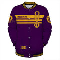 AfricaZone Jacket - Omega Psi Phi Line Straight Style Baseball Jacket J5 | Africazone.store