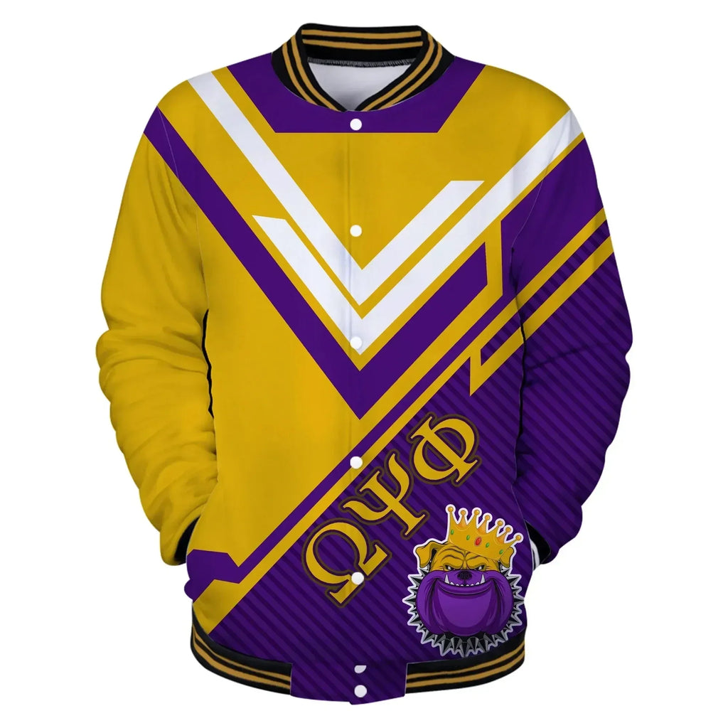 AfricaZone Jacket - Omega Psi Phi Modern Style Baseball Jacket J5 | Africazone.store
