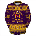 AfricaZone Jacket - Lux Omega Psi Phi Sons Of Blood Christmas Baseball Jacket J5 | Africazone.store