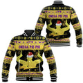 AfricaZone Jacket - Omega Psi Phi Fraternity Christmas Hand Sign - Black Baseball Jacket J5 | Africazone.store