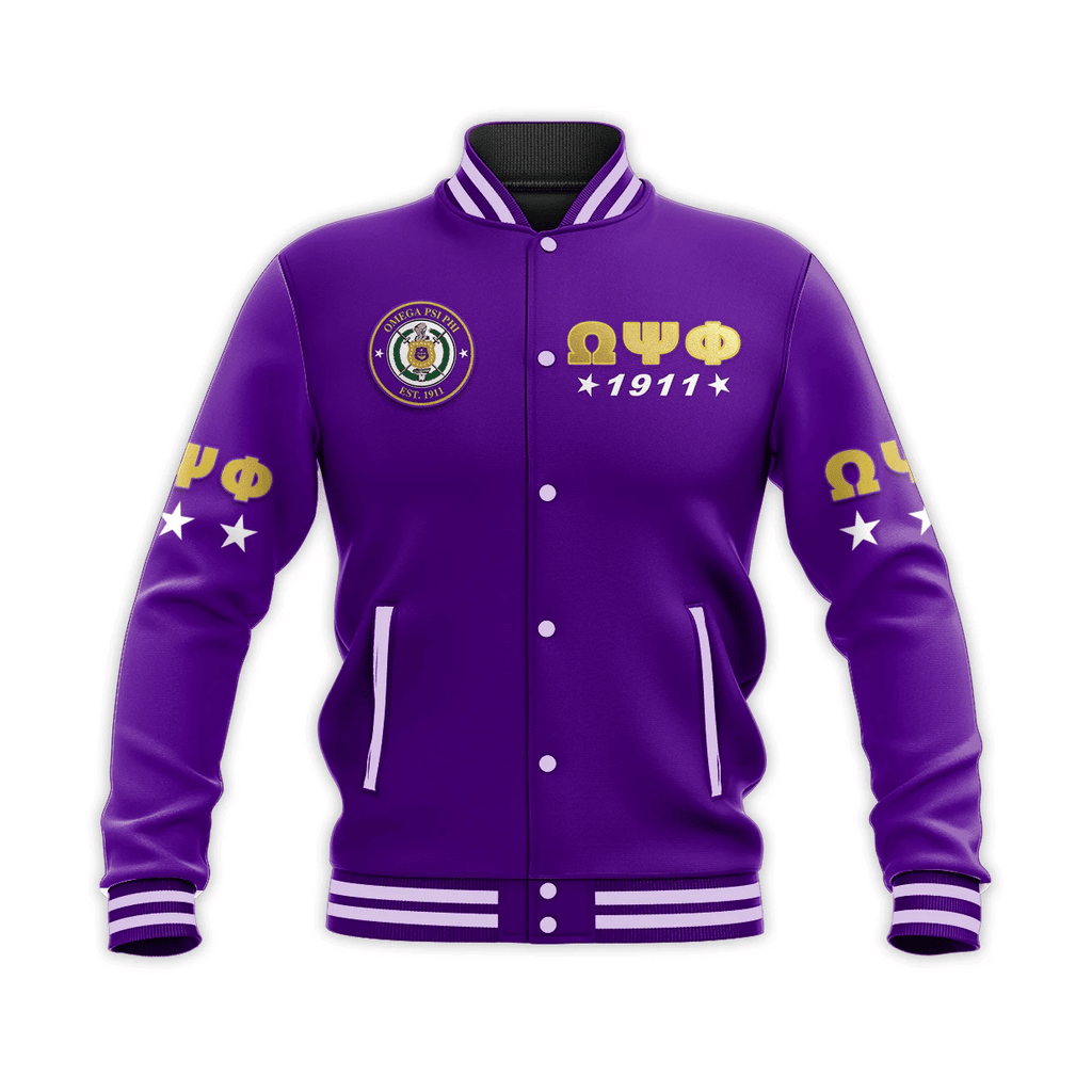 AfricaZone Jacket - OMEGA PSI PHI BASEBALL JACKET IMPRESSIVE J5 | Africazone.store