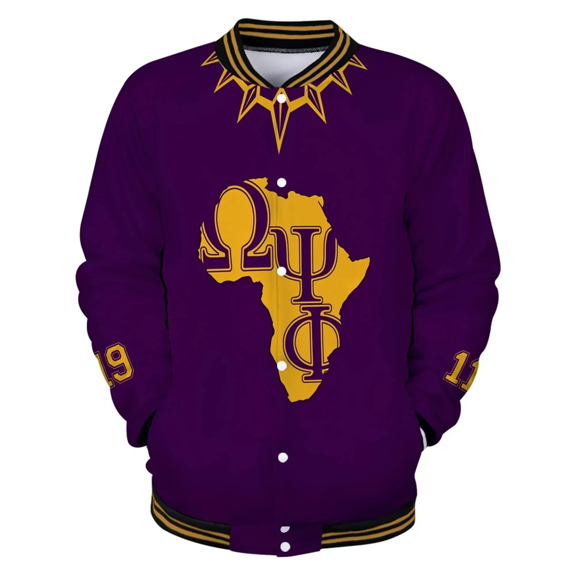 AfricaZone Jacket - Omega Psi Phi Africa Black Panther Baseball Jacket J5 | Africazone.store