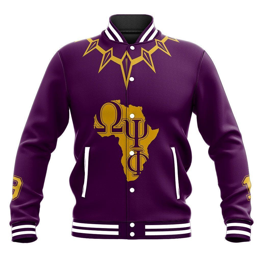 AfricaZone Jacket - Omega Psi Phi Africa Black Panther Baseball Jacket J5 | Africazone.store