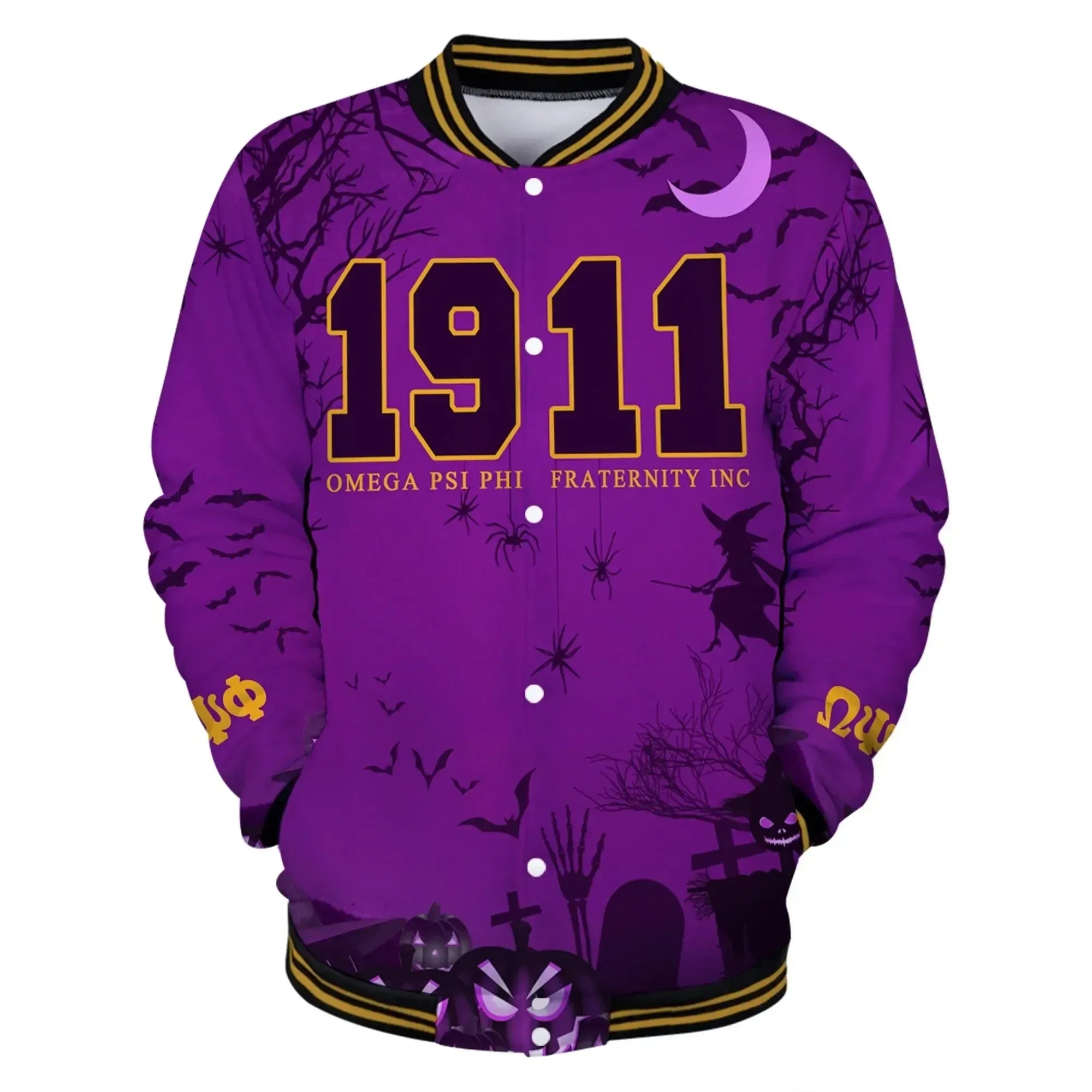 AfricaZone Jacket - Omega Psi Phi Nightmare Baseball Jacket J5 | Africazone.store