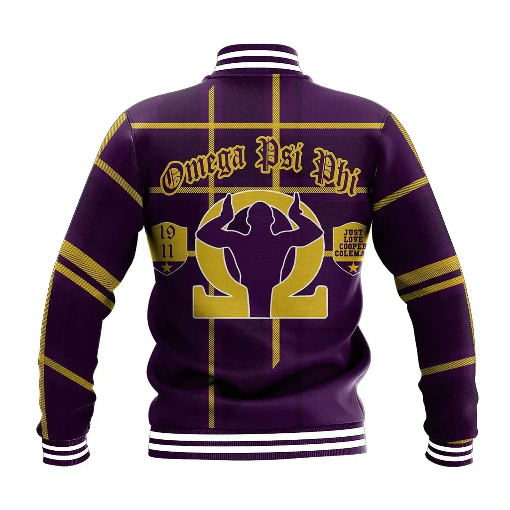 AfricaZone Jacket - Omega Psi Phi Burberr Style Baseball Jacket J5 | Africazone.store