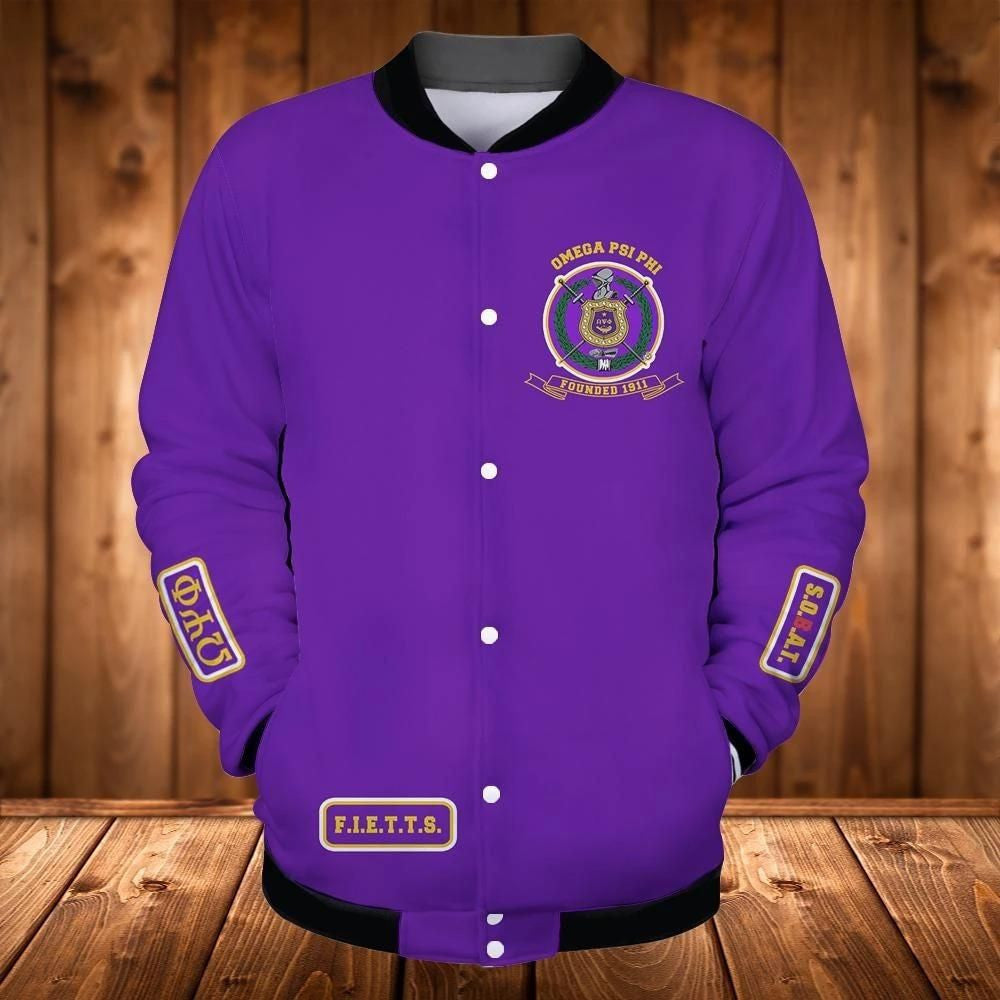 AfricaZone Greek Life Jacket - FIETTS 1911 Omega Psi Phi Baseball Jacket J5 | Africazone.store