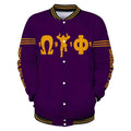 AfricaZone Jacket - Omega Psi Phi Que Man Makes Hand Sign Baseball Jacket J5 | Africazone.store