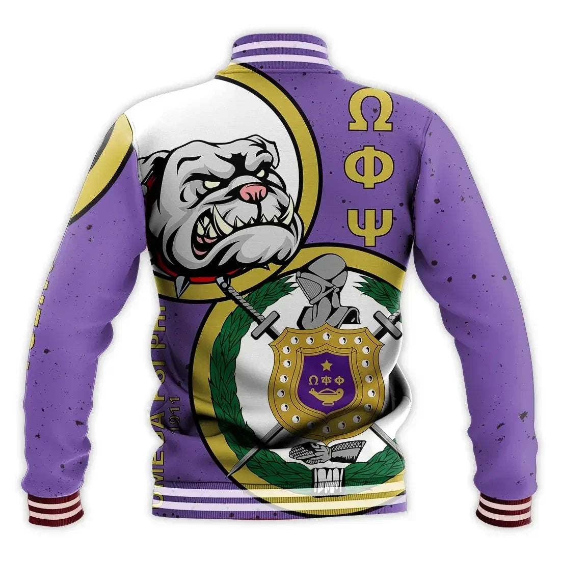 AfricaZone Jacket - Omega Psi Phi Bulldog Baseball Jacket J5 | Africazone.store