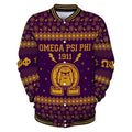 AfricaZone Jacket - Lux Omega Psi Phi Bulldogs Thunder Christmas Baseball Jacket J5 | Africazone.store