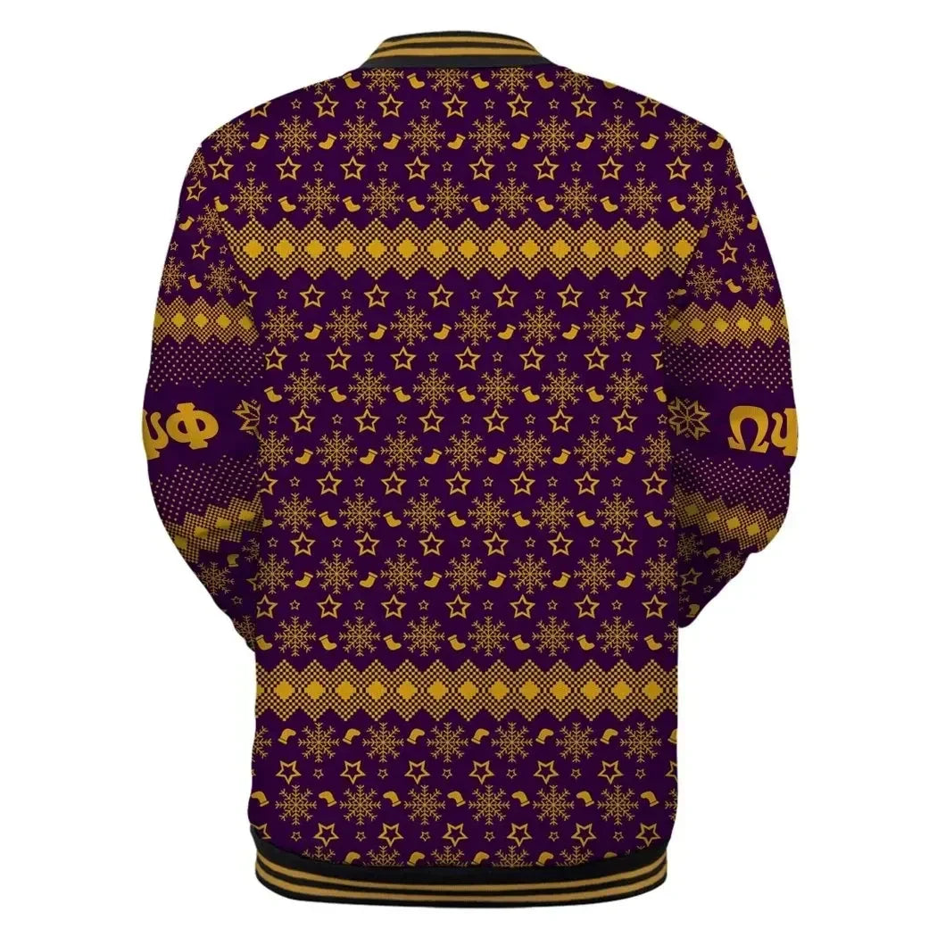 AfricaZone Jacket - Lux Omega Psi Phi Bulldogs Thunder Christmas Baseball Jacket J5 | Africazone.store