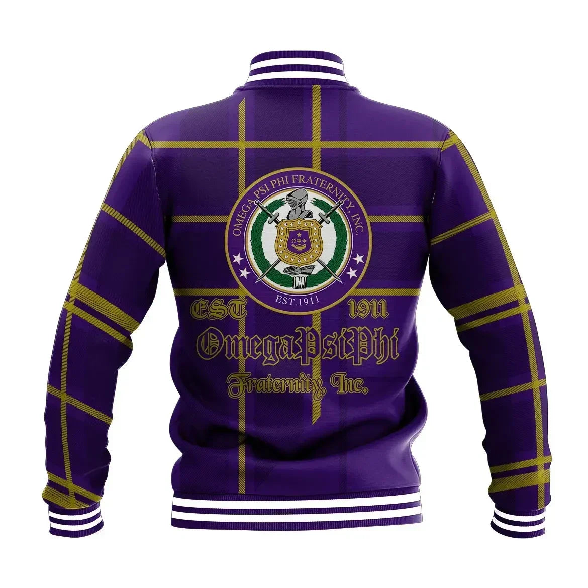 AfricaZone Jacket - Omega Psi Phi Burberr Style Baseball Jacket J5 | Africazone.storeN