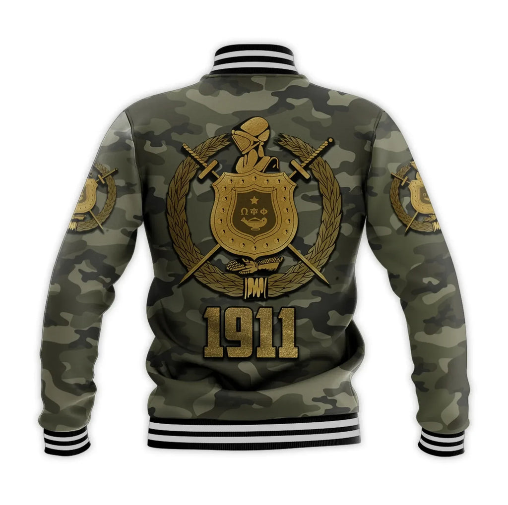 AfricaZone Jacket - Omega Psi Phi Army Boots 1911 Baseball Jacket J5