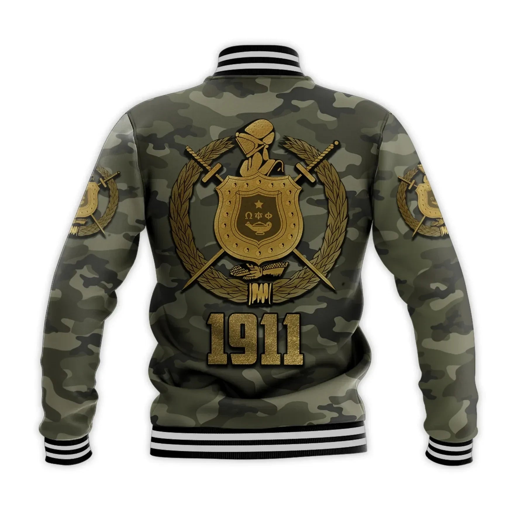 AfricaZone Jacket - Omega Psi Phi Army Boots 1911 Baseball Jacket J5
