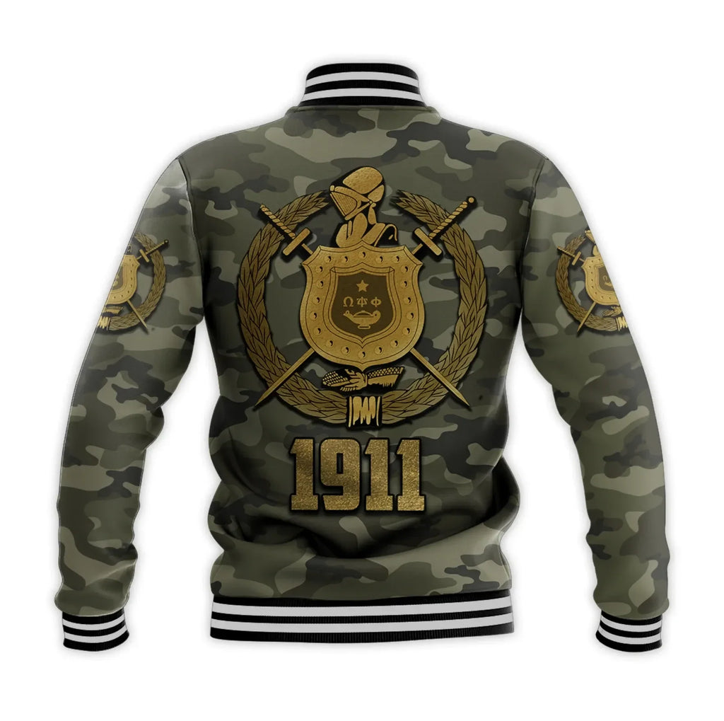 AfricaZone Jacket - Omega Psi Phi Army Boots 1911 Baseball Jacket J5