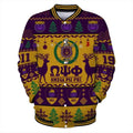 AfricaZone Jacket - Lux Omega Psi Phi Bulldog Greek Letter Christmas Baseball Jacket J5 | Africazone.store