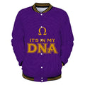 AfricaZone Jacket - Omega Psi Phi In My DNA Baseball Jacket J5 | Africazone.store