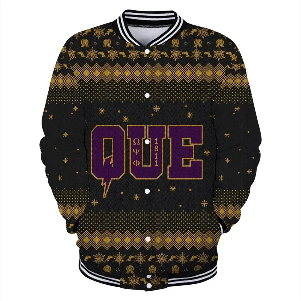 AfricaZone Jacket - Lux Que Thunder Omega Psi Phi Baseball Jacket J5 | Africazone.store