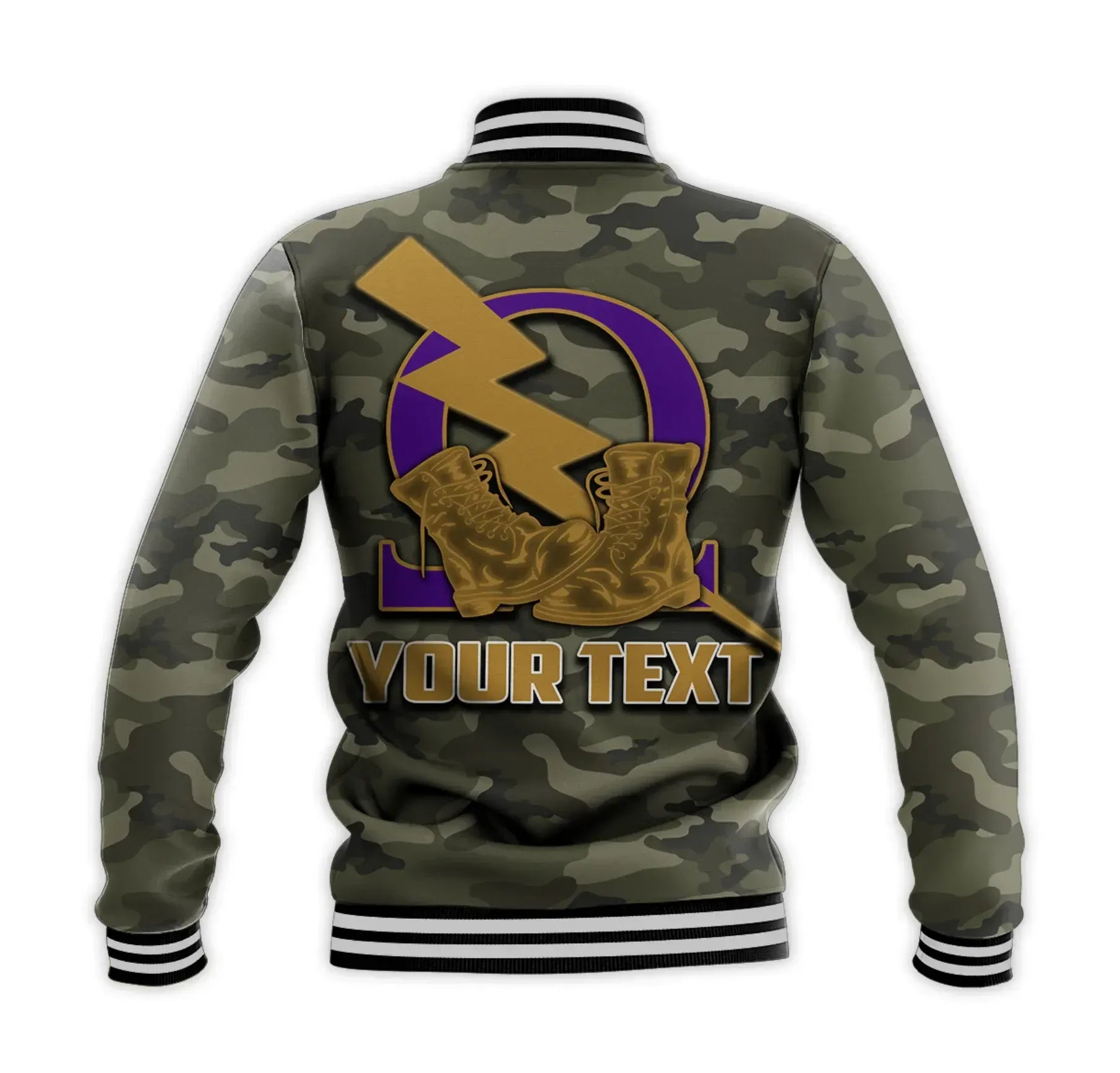 AfricaZone Jacket - Personalised Omega Psi Phi Army Style Baseball Jacket J5