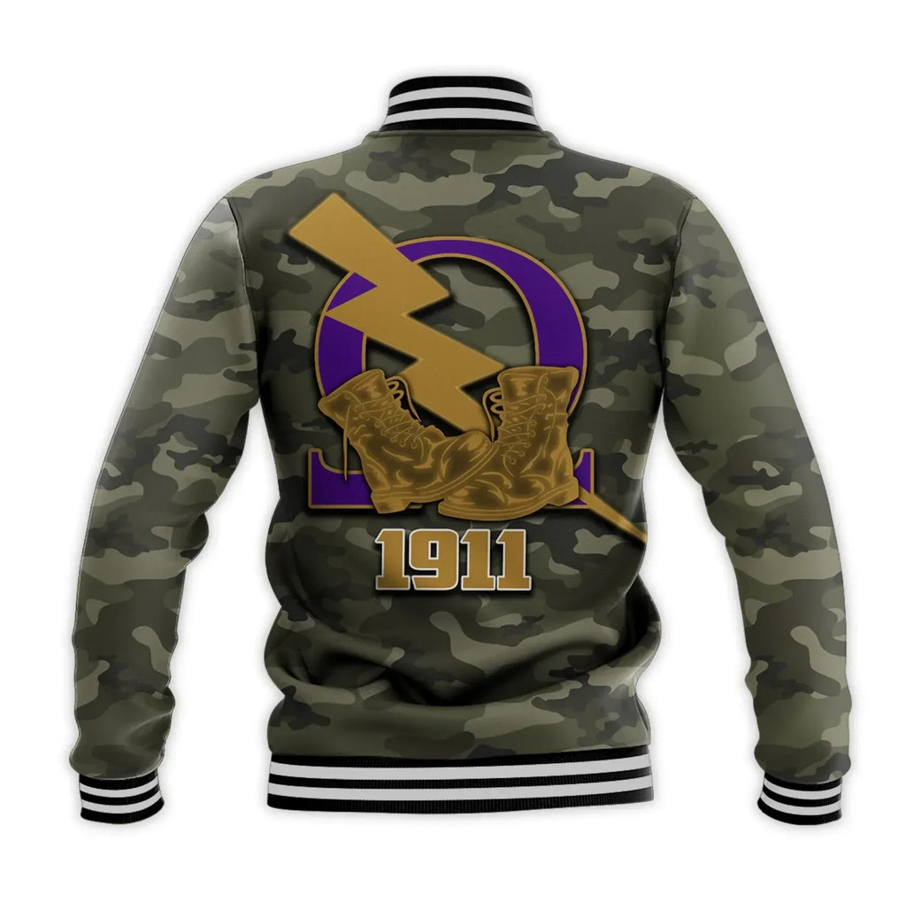 AfricaZone Jacket - Omega Psi Phi Army Style Baseball Jacket J5