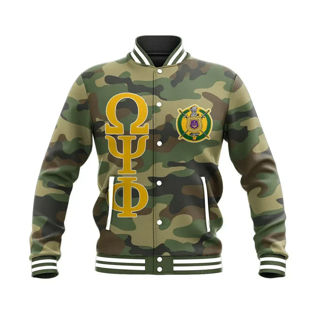 AfricaZone Jacket - Military Thunder Bulldog Omega Psi Phi Baseball Jacket J5 | Africazone.store9 | Africazone.store