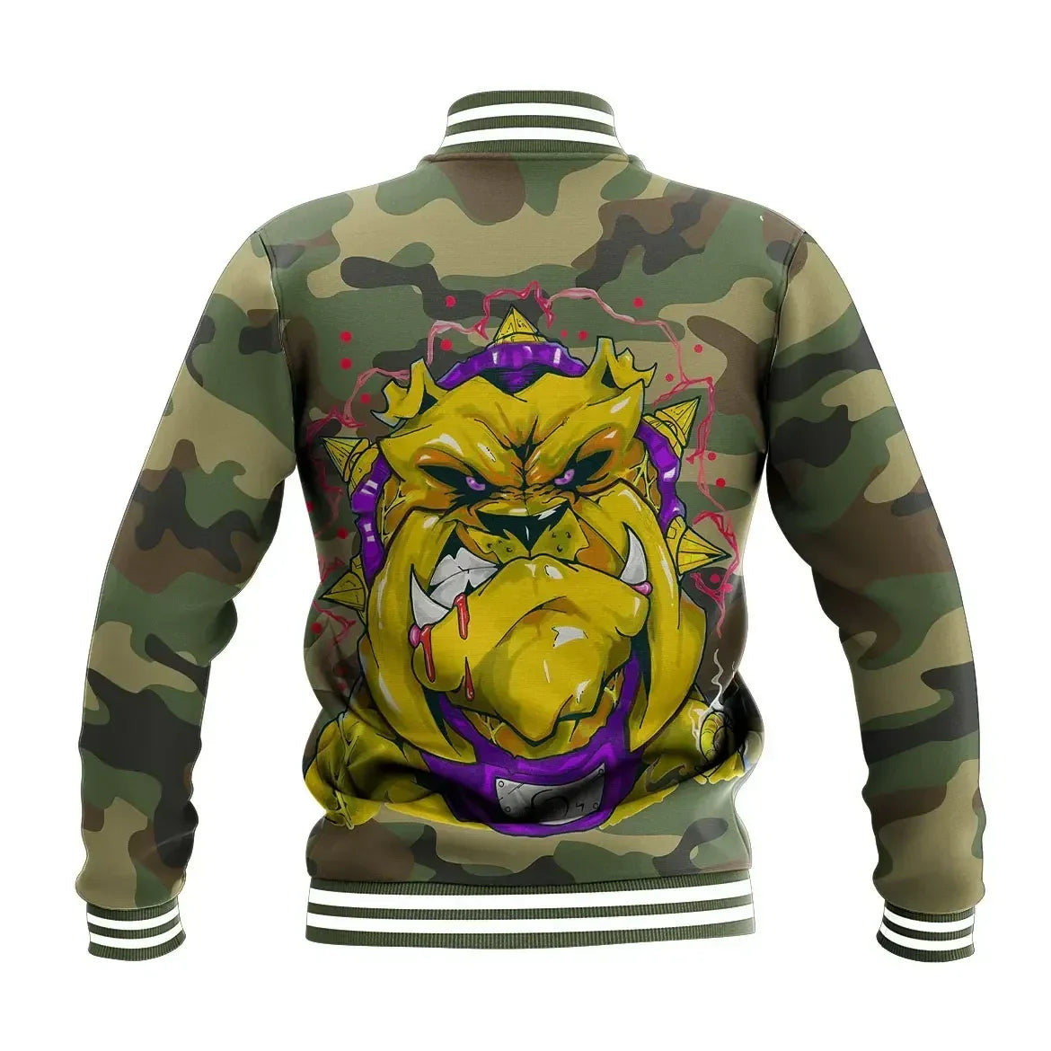 AfricaZone Jacket - Military Thunder Bulldog Omega Psi Phi Baseball Jacket J5 | Africazone.store9 | Africazone.store
