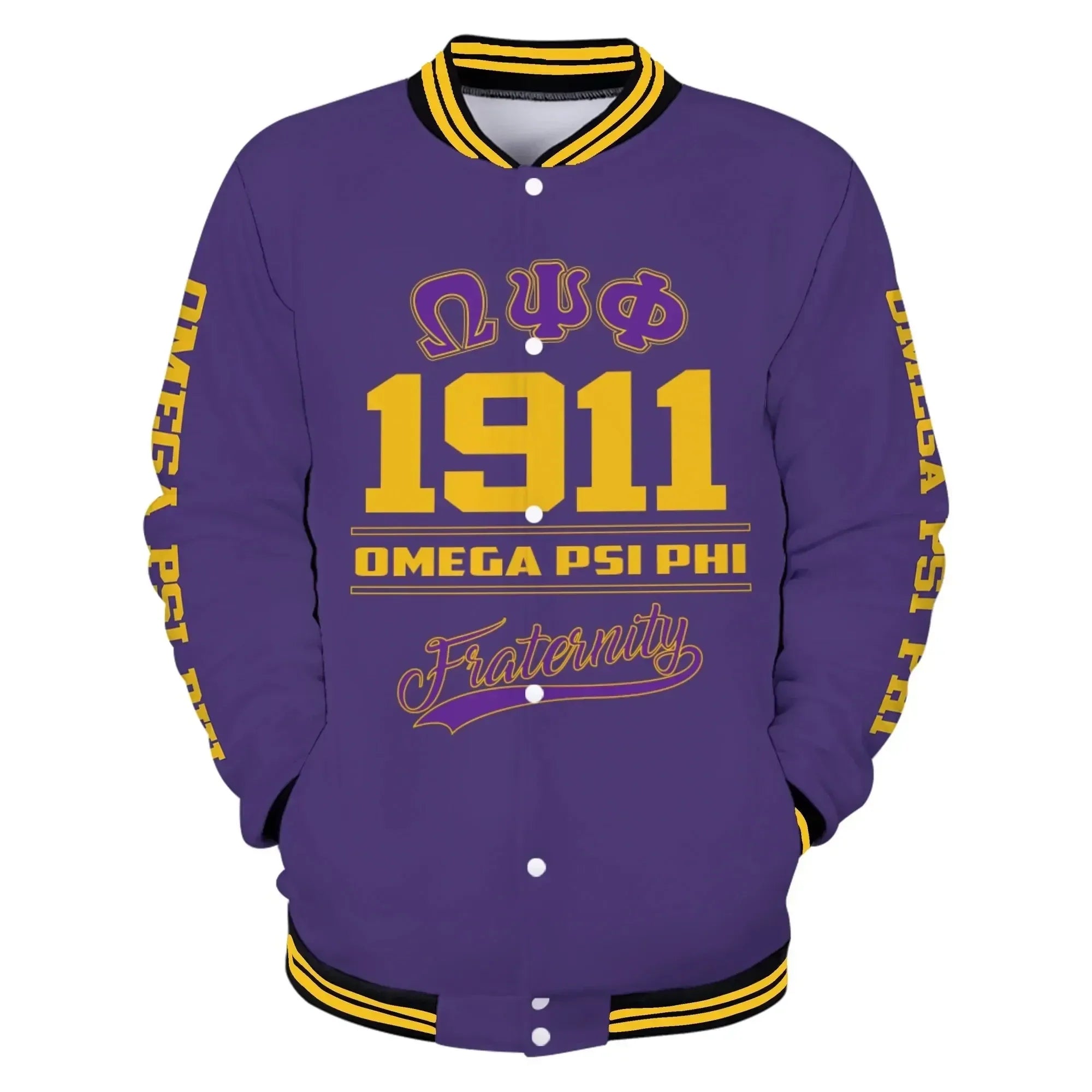 AfricaZone Jacket - Omega Psi Phi Ques Frat Baseball Jacket J5 | Africazone.store