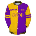 AfricaZone Jacket - Omega Psi Phi Half Color Baseball Jacket J5 | Africazone.store