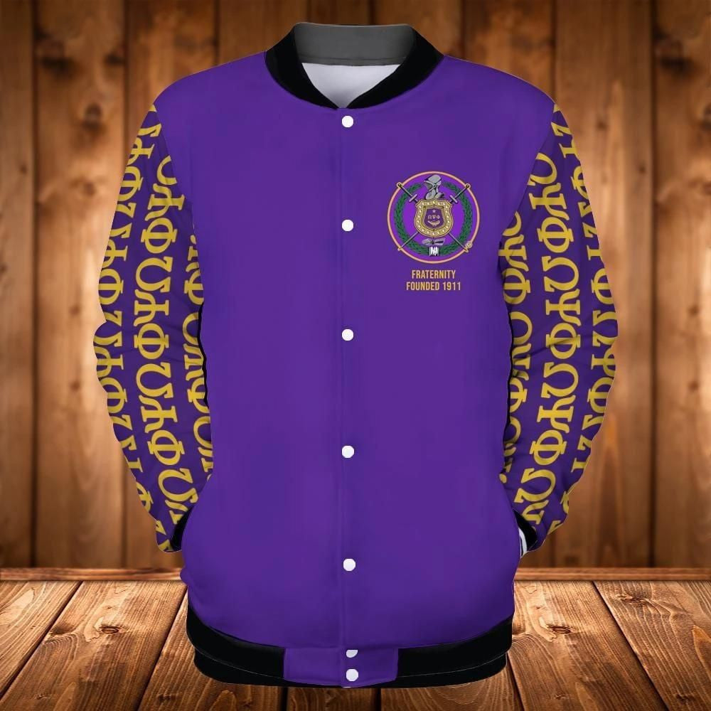 AfricaZone Greek Life Jacket - The Oracle Omega Psi Phi Fraternity Baseball Jacket J5 | Africazone.store