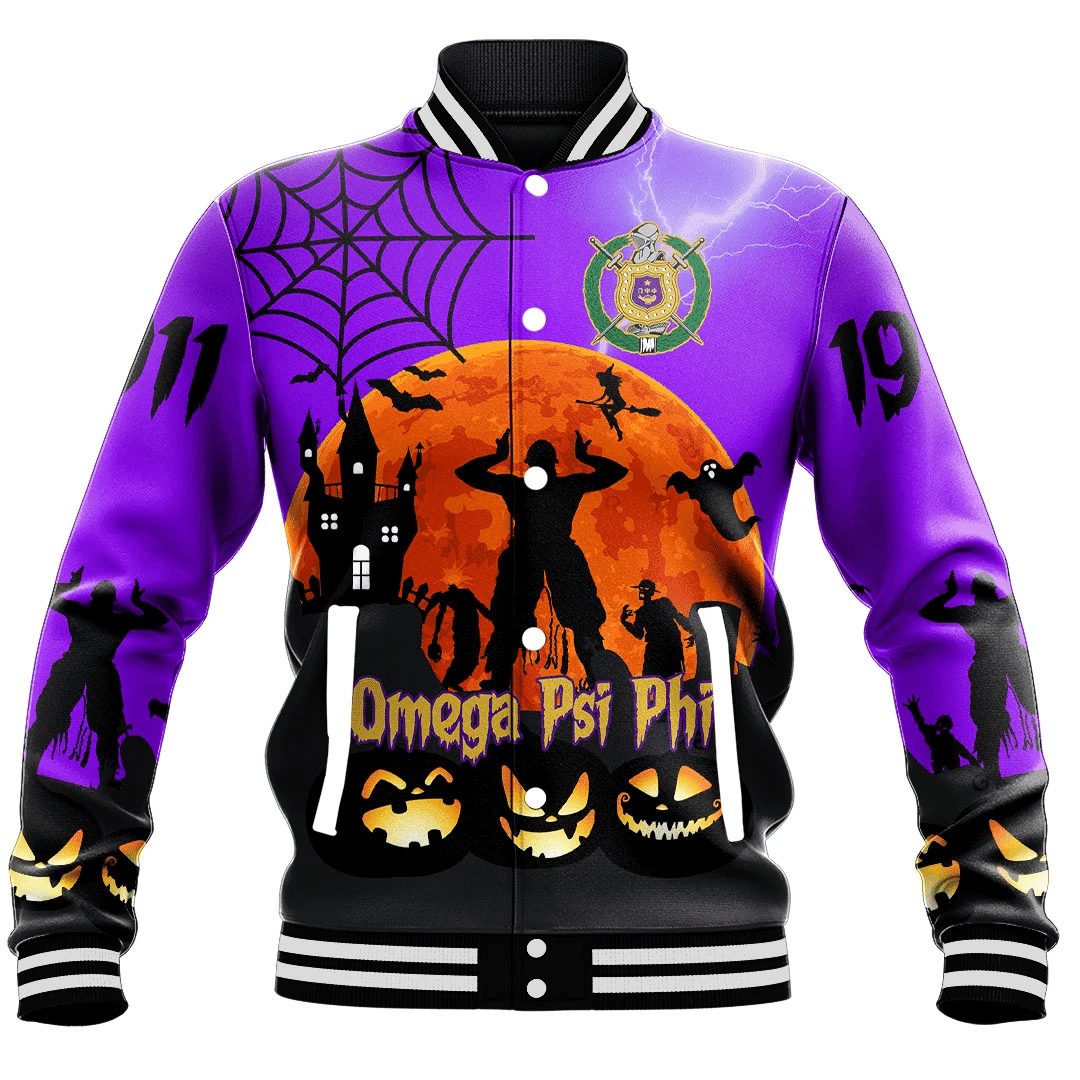 AfricaZone Jacket - Omega Psi Phi Halloween Baseball Jackets A31 | Africazone.store