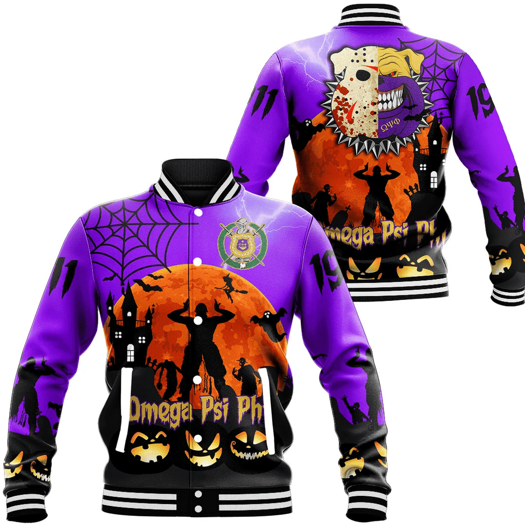 AfricaZone Jacket - Omega Psi Phi Halloween Baseball Jackets A31 | Africazone.store