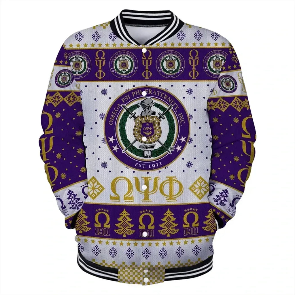 AfricaZone Jacket - Lux Omega Psi Phi Since 1911 Baseball Jacket J5 | Africazone.store