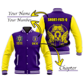 AfricaZone Jacket - PERSONALIZED OMEGA PSI PHI BASEBALL JACKET BULLDOG CROWN PSI HAND SIGN J5 | Africazone.store