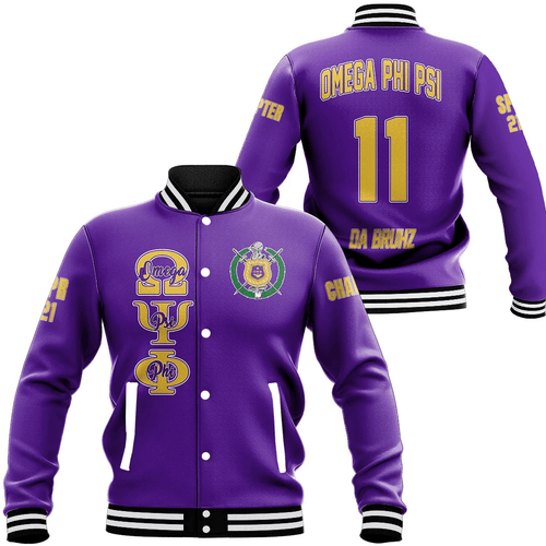 (Custom) AfricaZone Jacket - Omega Psi Phi (Purple) Baseball Jackets A31 | Africazone.store