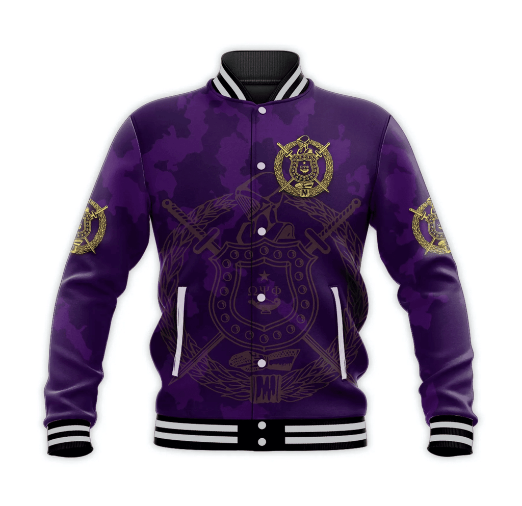 Omega Psi Phi Fraternity Baseball Jacket Camouflage Style Lt8 A7 | Africazone.store