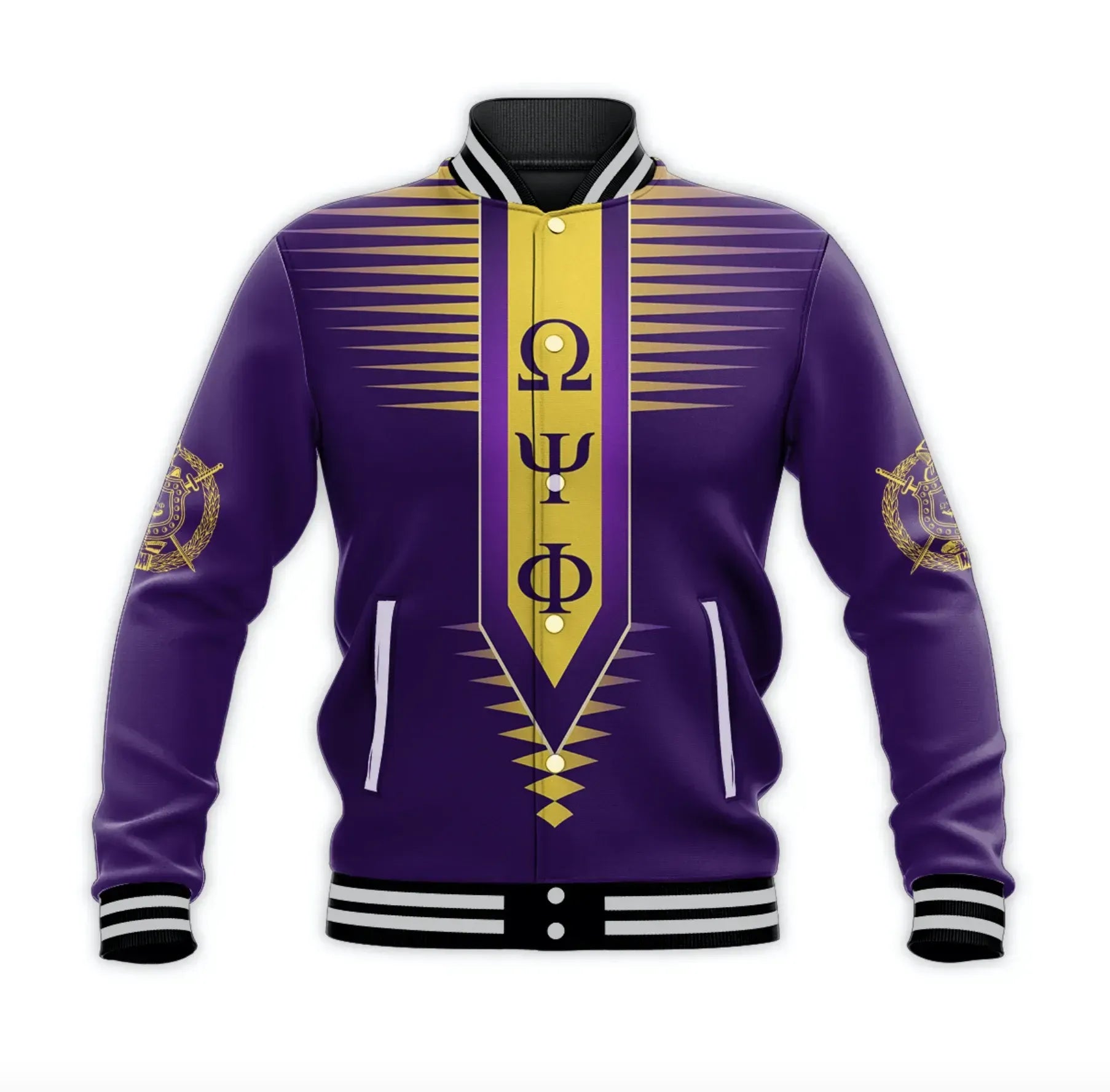 AfricaZone Jacket - Omega Psi Phi Fraternity Original Style Baseball Jacket J5