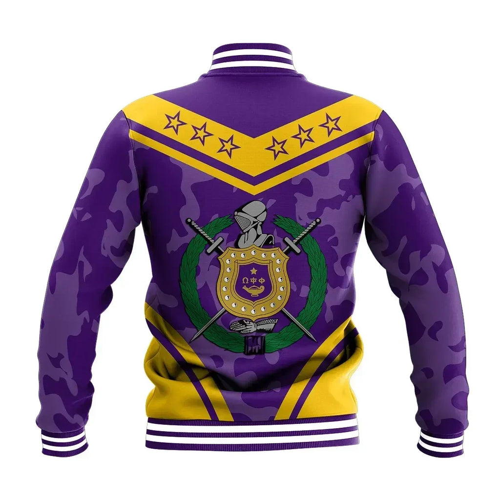 AfricaZone Jacket - Omega Psi Phi Camouflage Baseball Jacket J09 | Africazone.store