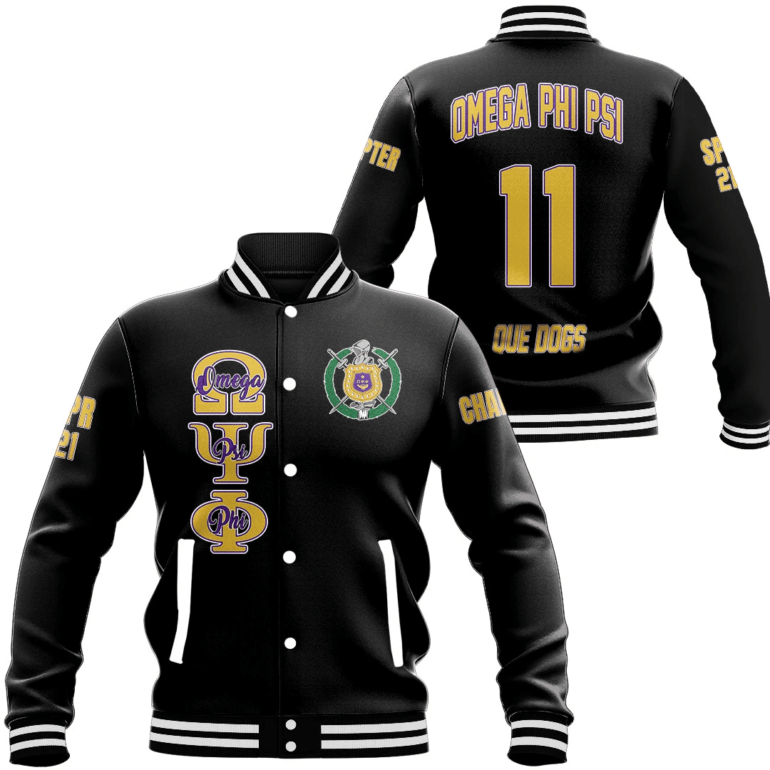 (Custom) AfricaZone Jacket - Omega Psi Phi Baseball Jackets A31 | Africazone.store