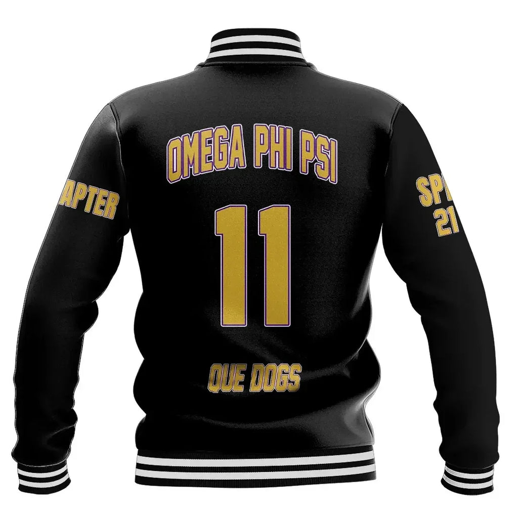 (Custom) AfricaZone Jacket - Omega Psi Phi Baseball Jackets A31 | Africazone.store