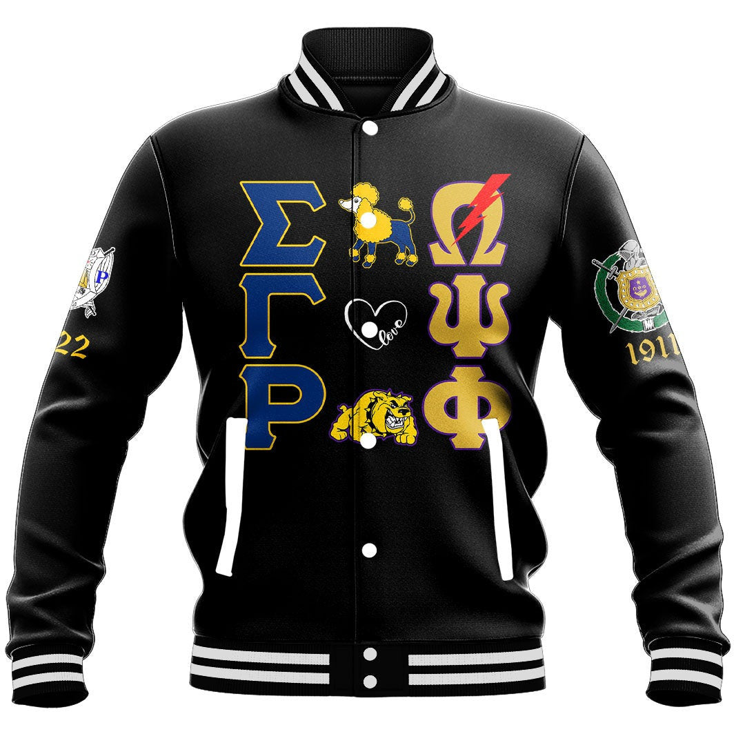 AfricaZone Jacket - Couple Omega Psi Phi and Sigma Gamma Rho Baseball Jackets A31 | Africazone.store