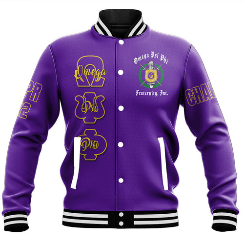 (Custom) AfricaZone Clothing - Omega Psi Phi Que Man Baseball Jackets A31 | Africazone.store