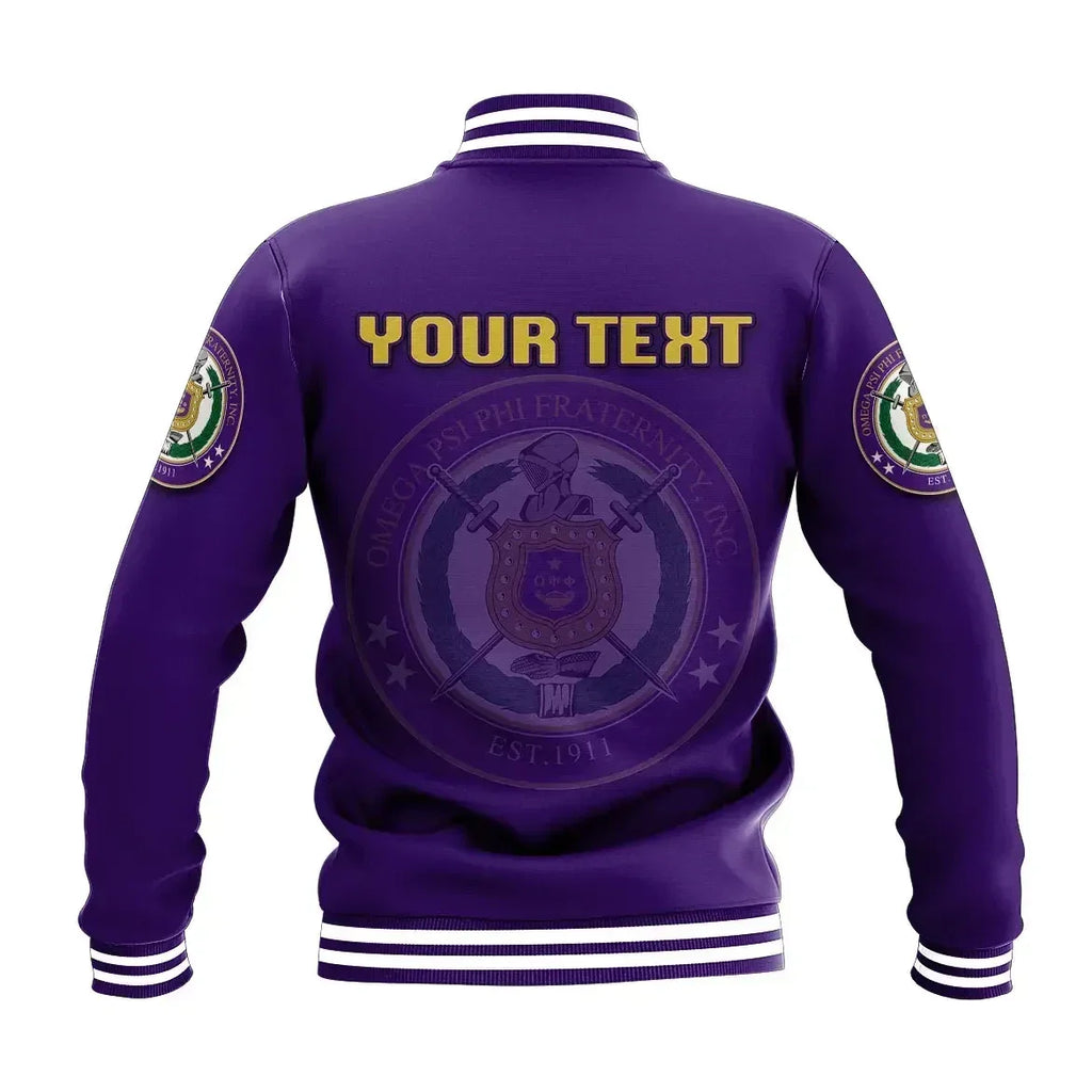 AfricaZone Jacket - Personalised Omega Psi Phi Baseball Jacket J5 | Africazone.store9 | Africazone.store