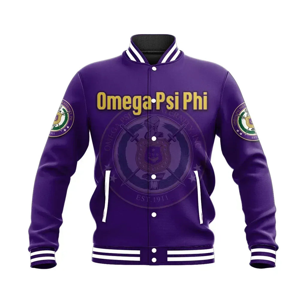 AfricaZone Jacket - Personalised Omega Psi Phi Baseball Jacket J5 | Africazone.store9 | Africazone.store