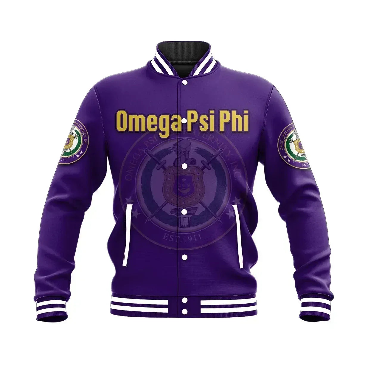AfricaZone Jacket - Personalised Omega Psi Phi Baseball Jacket J5 | Africazone.store9 | Africazone.store